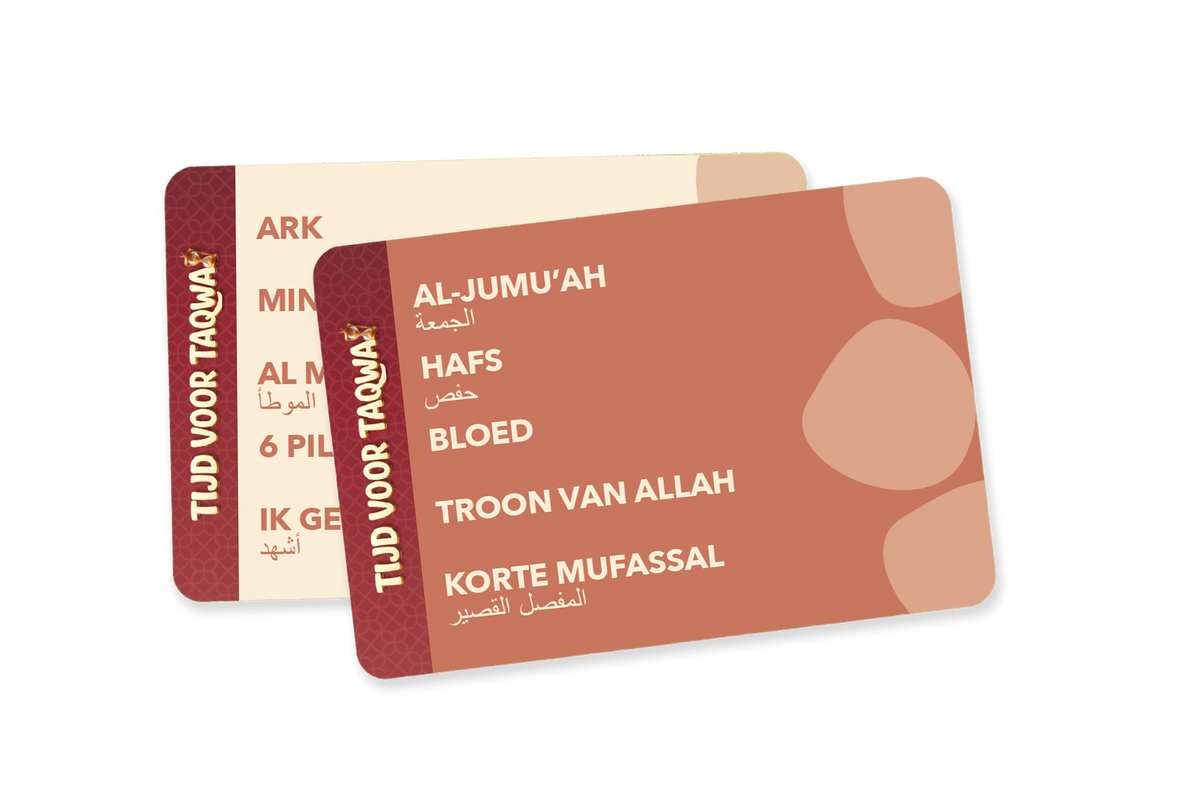 Reguliere speelkaarten met islamitische woorden van Tijd voor Taqwa